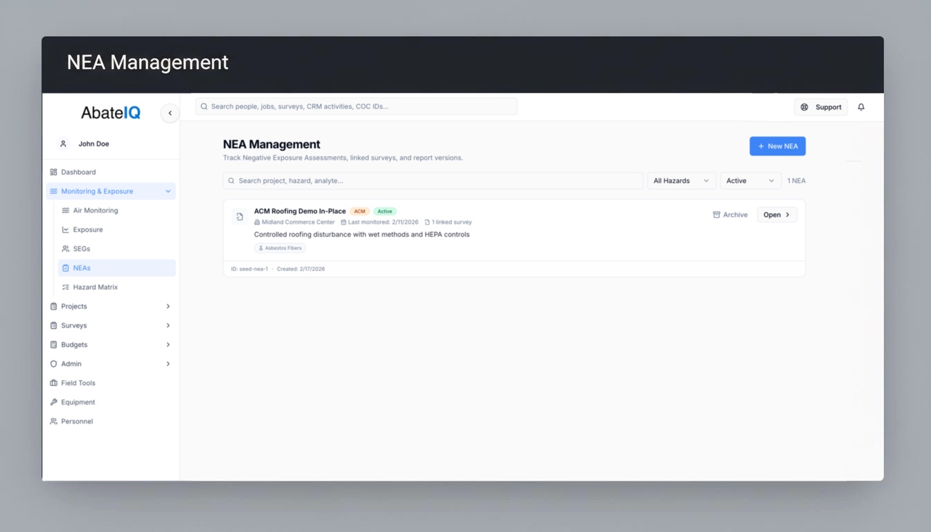 NEA management module